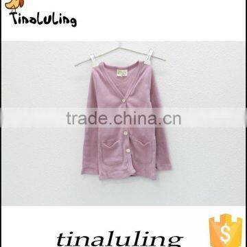 wholesale cotton kids tea rose color cardigans