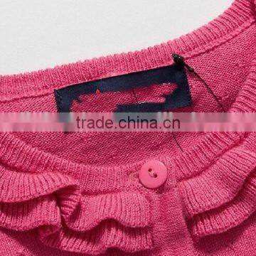 Namely Custom Ruffle Pink Plain Handmade Children Girls Knitted Sweater photo-3