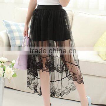 wholesale best-selling summer girls black sexy mesh lace skirt