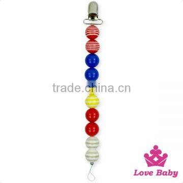 8NZ441-2 Lovebaby Wholesale Wholesale Baby Colorful Plastic Pearl Design Pacifier Clip Mental Holder Teether Holder Baby Feeding photo-5