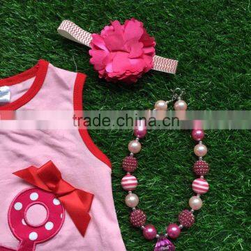 Baby Girls Summer Design Girls Boutique Clothing Hot Pink Anchor Outfits Sleeveless Capri Sets With Accessories photo-3