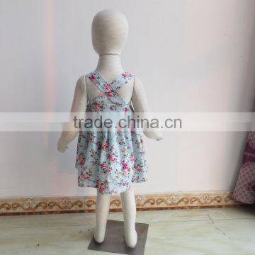 XF-169 Toddler Sleeveless Cross Strap Dresses Baby Girls Frock Design Summer Floral Remake Clothing photo-2