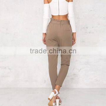 Fancy Long Lenght High Waist Women Flared Trousers photo-4