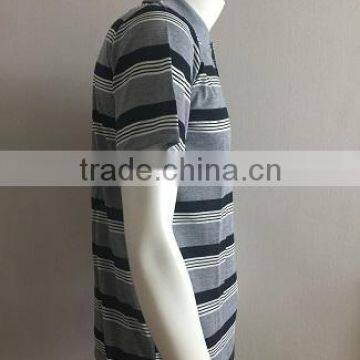 100% Polyester Striped Short Sleeve Polo Shirt photo-4