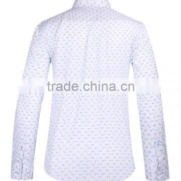 2017 New Trend Print Men Long Sleeve Button-down Collar Slim Fit Shirt With Contrast Collar and Cuff photo-3