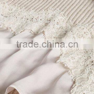 2017 Hottest Women Knit Top Sweater With Lace Trim Top photo-4