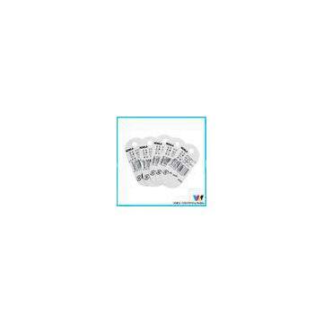 White Coated Printable Paper Tags / Black Barcodes and Cutting Holes