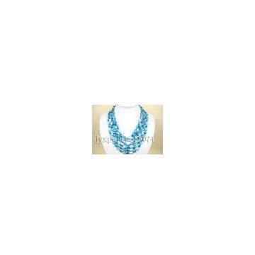 elegant 8 strands blue shell necklace