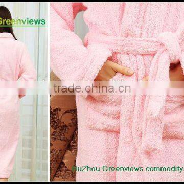 Cotton Bright Color Bathrobe for Adults Velvet Bathrobe for Men Cotton Robes for Women Embroidered Robe photo-6