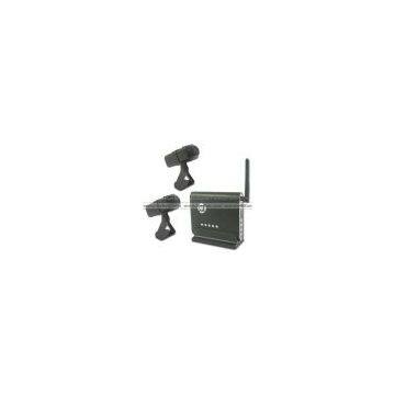 Inesun Wholesale Deluxe Version 2pcs 2.4GHz 1/3 Inch Chip, Wireless CMOS Color Spy Video&Audio Cameras and Portable 2.4GHz 4Channels Wireless Digital Video Recorder, Standard Memory:128MB SD Card, Security CCTV DVR System Kit