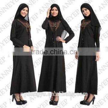 lastes muslim dress/ patched embroider Arabian Middle east women abaya kaftan dresses