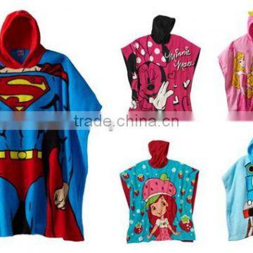 100% polyester micro polar fleece kids bathrobe,fashion comfortable cute hoodie/hooed kids robe,hoody blankets,hoodie towel