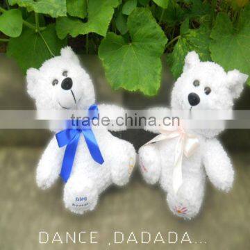 custom mini plush teddy bear wholesale with satin bow