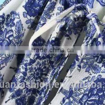 2017 New Model Summer Dress Women off Shoulder Straight Loose Blue and White Porcelain Printed Dress photo-5