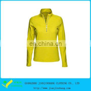 Yellow Color High Quality 1/4 Zipper Long Sleeve Womens Hoodies Sport