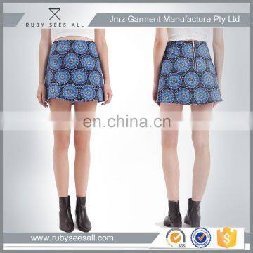 sexy hot young girl tight mini short skirt with print OEM wholesale 2016