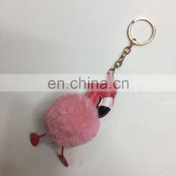 Wholesale flamigo Pom poms keychain