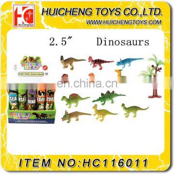 2.5 inch 3D dinosaur wild world animal mini dinosaur toys set for kids