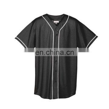 2016 new arrival simple short sleeve Cheap Blank Wholesale Black Plain Baseball Jerseys