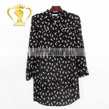2017 Fashion Design Short Front Long Back Top Kitty Shirt Blouse, Printed Shirts for Women Blouses photo-2