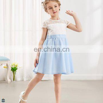 T-GD026 OEM Service Supply Type Girl Summer Cotton Lace Hollow Out Dress