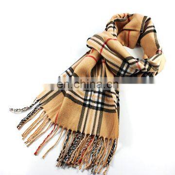 100% acrylic plaid checked Spain style scarf