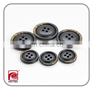 2016 black, laser, paint, small round hole 4 hole resin decorative button