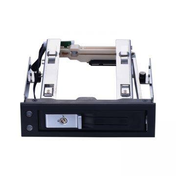 3.5in Aluminum SATA Hard Drive Case to 5.25 PC Bay Hot Swap Enclosure Hdd Mobile Rack