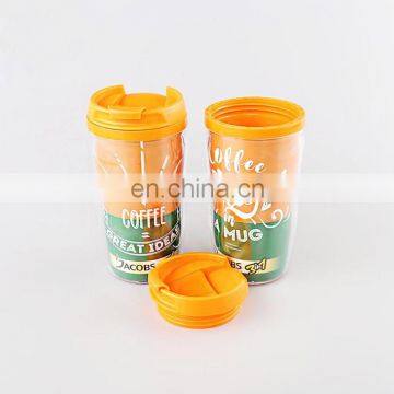 New double layer creative plastic advertising cup with printable logo and heat insulation for car