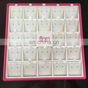 Customized display pu earring holder showcase jewelry tray