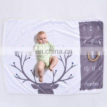 Photography Digital Printing Polar Fleece Monthly Baby Milestone Blanket photo-4