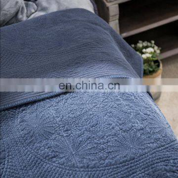 Oversized Microfiber Lightweight Blue Color Embossed Wavelet Pattern Quilt Set /bedding Sheet Sets photo-6