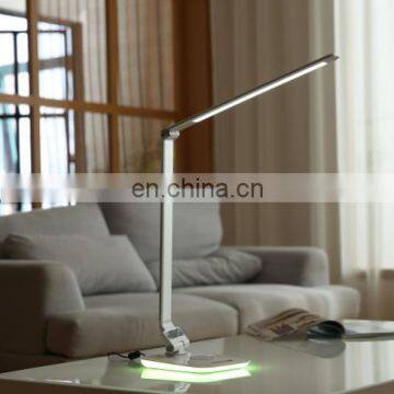 2018 top selling foldable dimmable led desk lamp with night light base and wireless charger