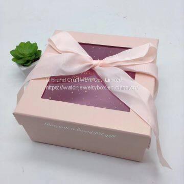 Custom Beautiful Butterfly Color Printed  Packaging Paper Gift Boxes With Pvc Window