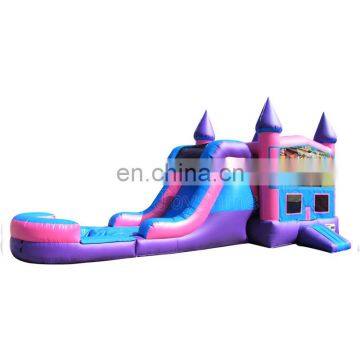 Inflatable Pink and Purple Kids Jumping Bounce House Inflatables Jump Castle With Slide