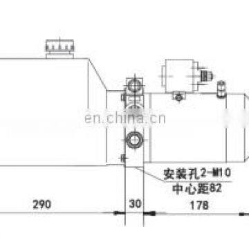 Oil Port M14X1.5" dc 12volt Hydraulic Power Unit for Mini Lift Table With Gear Pump photo-2