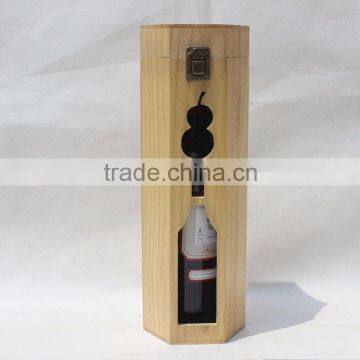 Custom skeleton design wooden wine gift box single bottle wine boxes