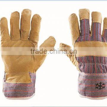 cow split leather glove/ full palm leather working gloves