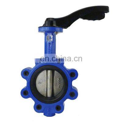 Bundor Manual Jis 10k Cast Iron Ductile Iron Handle Soft Seal Lug Type Wafer Butterfly Valve