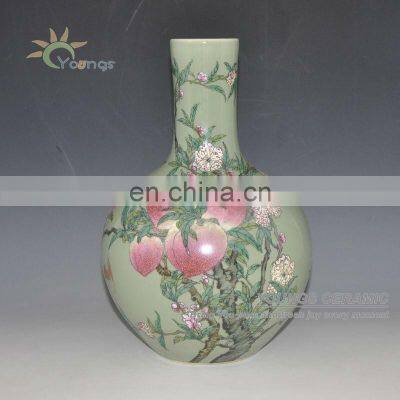 Chinese Qing Antique Reproduction Ceramic Porcelain Peach Vase