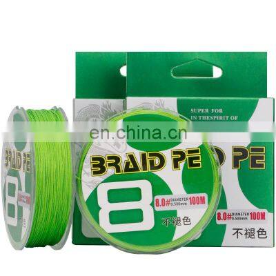 Best Quality 100m 8 Strands Fishing Line With Green Color 7.3kg-36.4kg Tension Braided Fishing Line photo-5