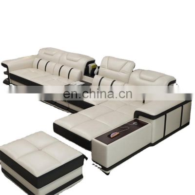 European Classic Leather Corner Sofa Set for Living Room