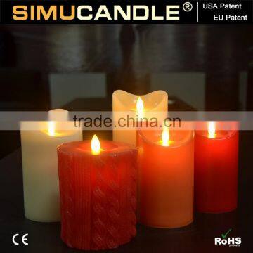 LED flameless candle with moving flame with remote with USA and EU patent for Party Decorative