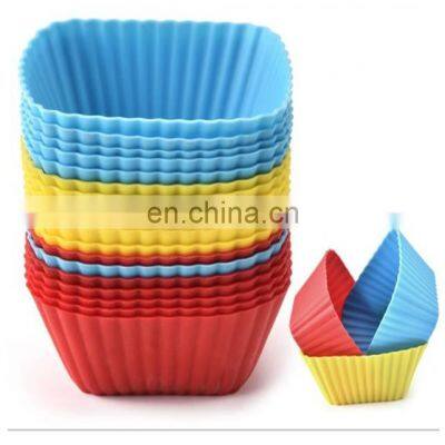 Hot Selling Square Shape Foldable Cupcake Mold