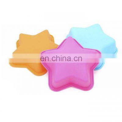 High Quality Five-Star Design Colorful Silicone Reusable Non-Stick Cake Molds