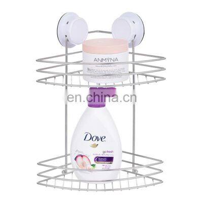 Двухуровневый стеллаж для ванной комнаты, настенный угловой стеллаж - органайзер для хранения вещей photo-3