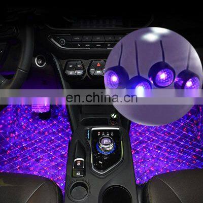 12V Car LED Interior Foot Lights USB Atmosphere Lamp Auto Interior Lighting RGB Universal Car Ambient Decorative Light