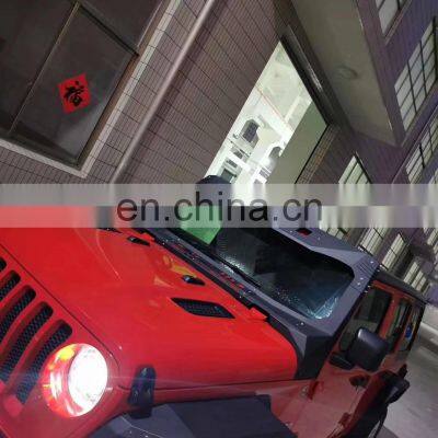 Windshield Frame Cover Visor Cowl Armor With LED Light Fit Jeep Wrangler photo-4