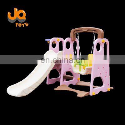 high quality kindergarten indoor plastic  slide and swing set  for children