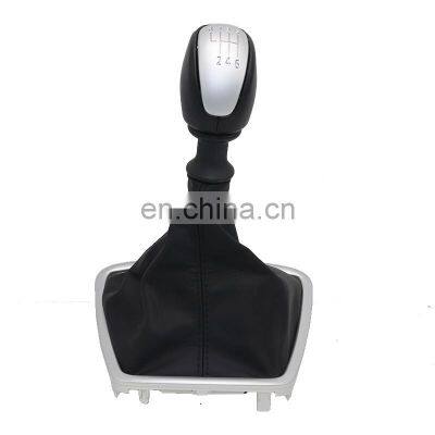 Silver & Leather Manual Gear Shift Knob Shifter Lever Handle Stick For Renault Laguna III MK3 2007-2015